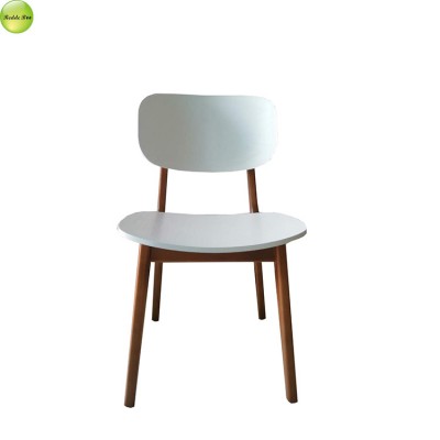 White color bitty size solid wood dining room chair on sale