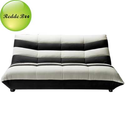 U-shape Black and White Stripe leather sofa, #1247