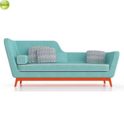 Simple post modern 3 person fabric sofa shaped fashion reception chaise 303